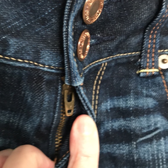 AMERICAN EAGLE ANKLE LENGTH JEANS DARK BLUE SIZE 00 NWOT EXCELLENT CONDITION! - Picture 3 of 7